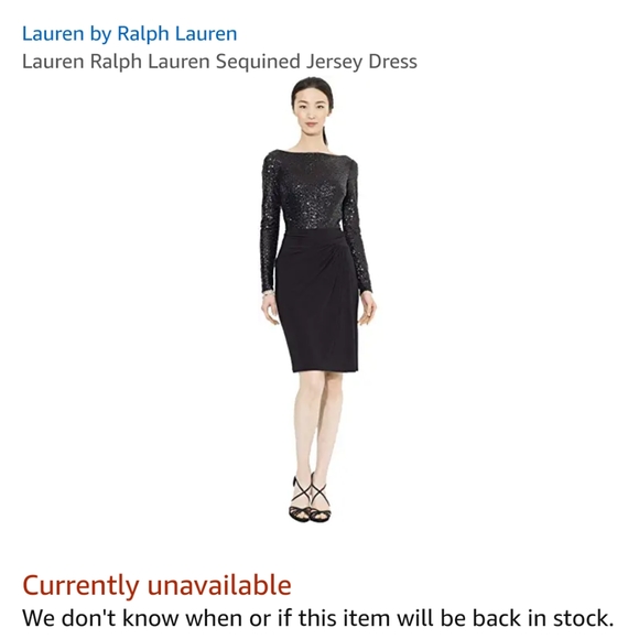 Ralph Lauren Black Sequined Jersey Dress - Picture 8 of 8